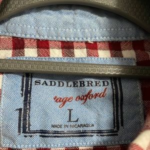 Cute saddlebred red and white plaid shirt
